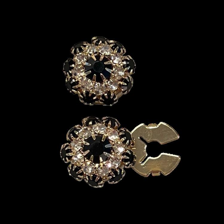 Lekker sort blomst. glassperler og gull